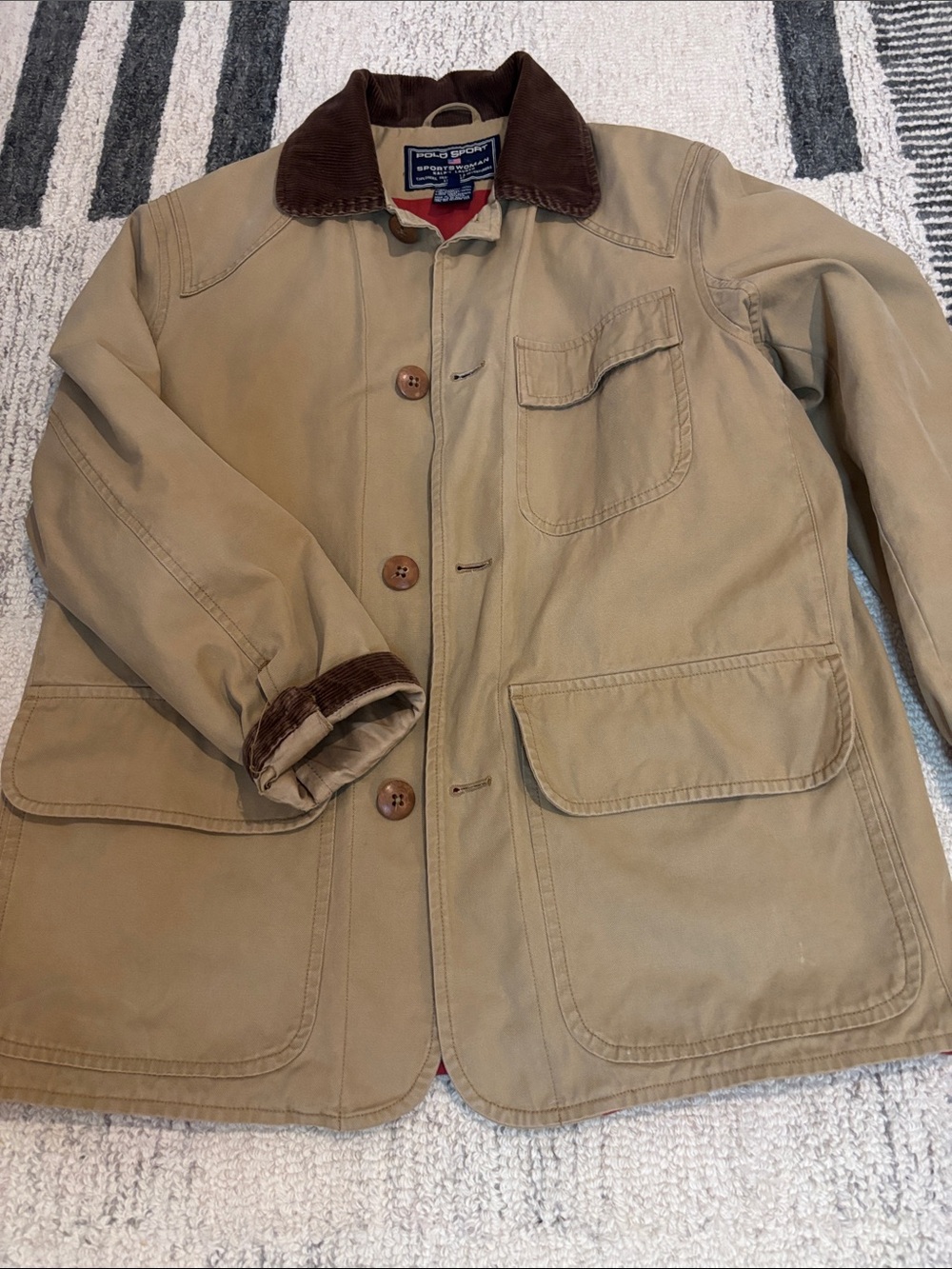 Polo Ralph Lauren Tan Corduroy Collar Coat - Picture 5 of 5